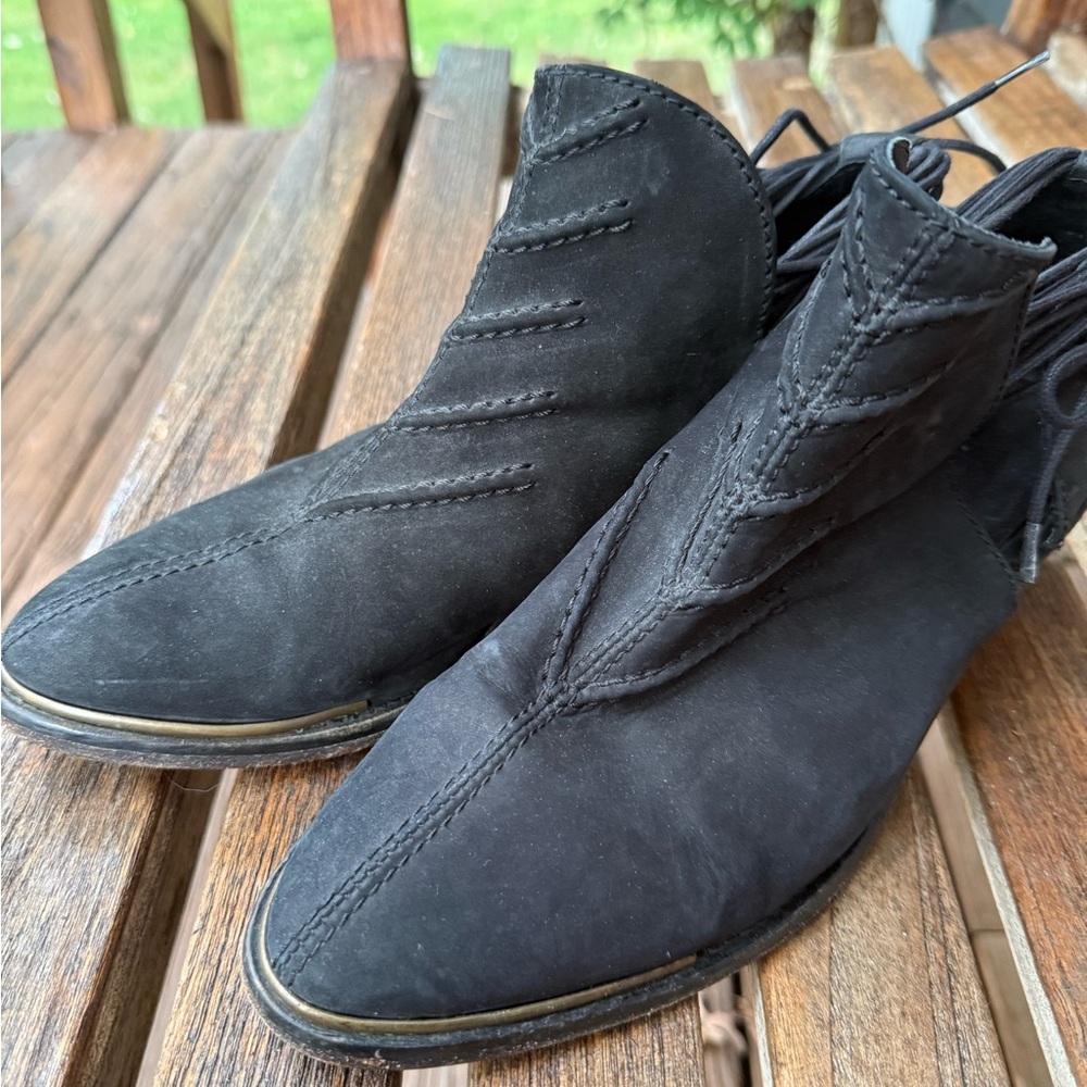 Free People Southern Cross‎ Black Suede Ankle Booties